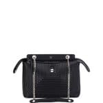 Fendi Black Quilted Chain Medium Dotcom Bag