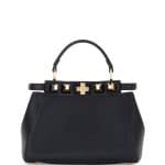 Fendi Black/Gold Studded Mini Peekaboo Bag