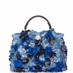 Fendi Blue Floral Denim Peekaboo Bag