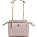 Fendi Gray Quilted Chain Medium Dotcom Bag