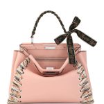 Fendi Light Pink Ribbon Whipstitch Medium Peekaboo Bag