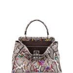 Fendi Natural/Multicolor Floral Python Medium Peekaboo Bag