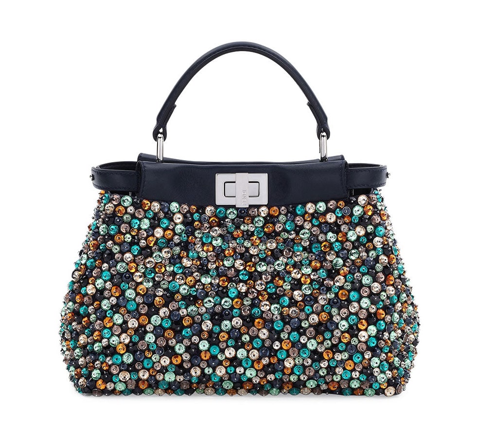 Fendi Peekaboo Mini Beaded Satchel Bag