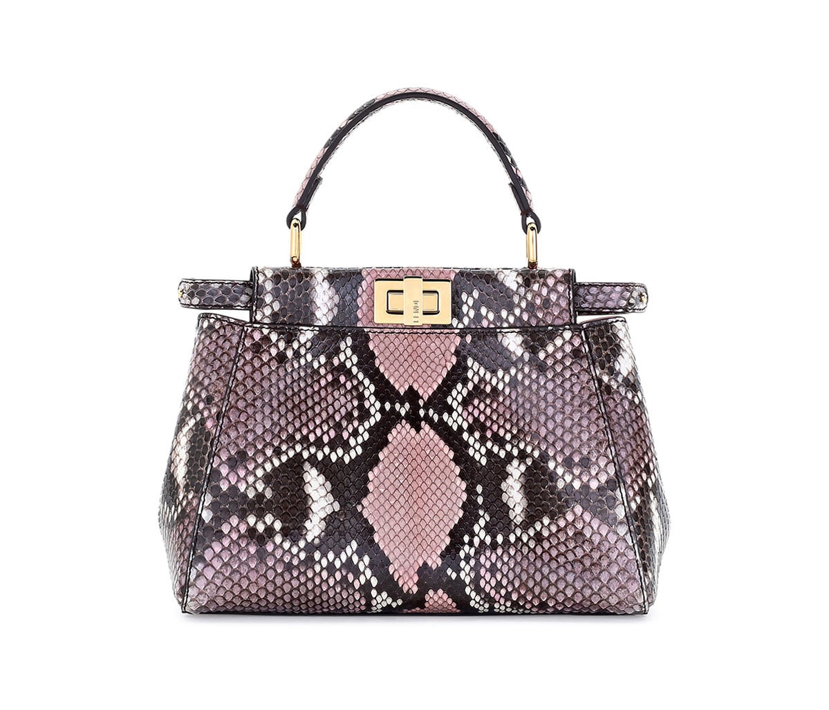 Fendi Peekaboo Mini Python Satchel Bag