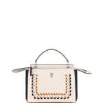 Fendi White/Black/Yellow Colorblock Whipstitch Medium Dotcom Bag