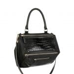 Givenchy Black Embossed Crocodile Patch Pandora Medium Bag