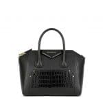 Givenchy Black Embossed Crocodile Patch Small Antigona Bag