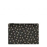 Givenchy Black/Pink Hibiscus Print Flat Pouch Large Bag