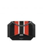 Givenchy Black/Red Leather with Exotic Stripes Bow-Cut Chain Wallet