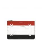 Givenchy Black/White/Red with Oversize Stitchings Pandora Flat Pouch Large Bag