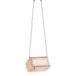 Givenchy Nude Pink Embossed Crocodile Patch Pandora Mini Bag with Chain