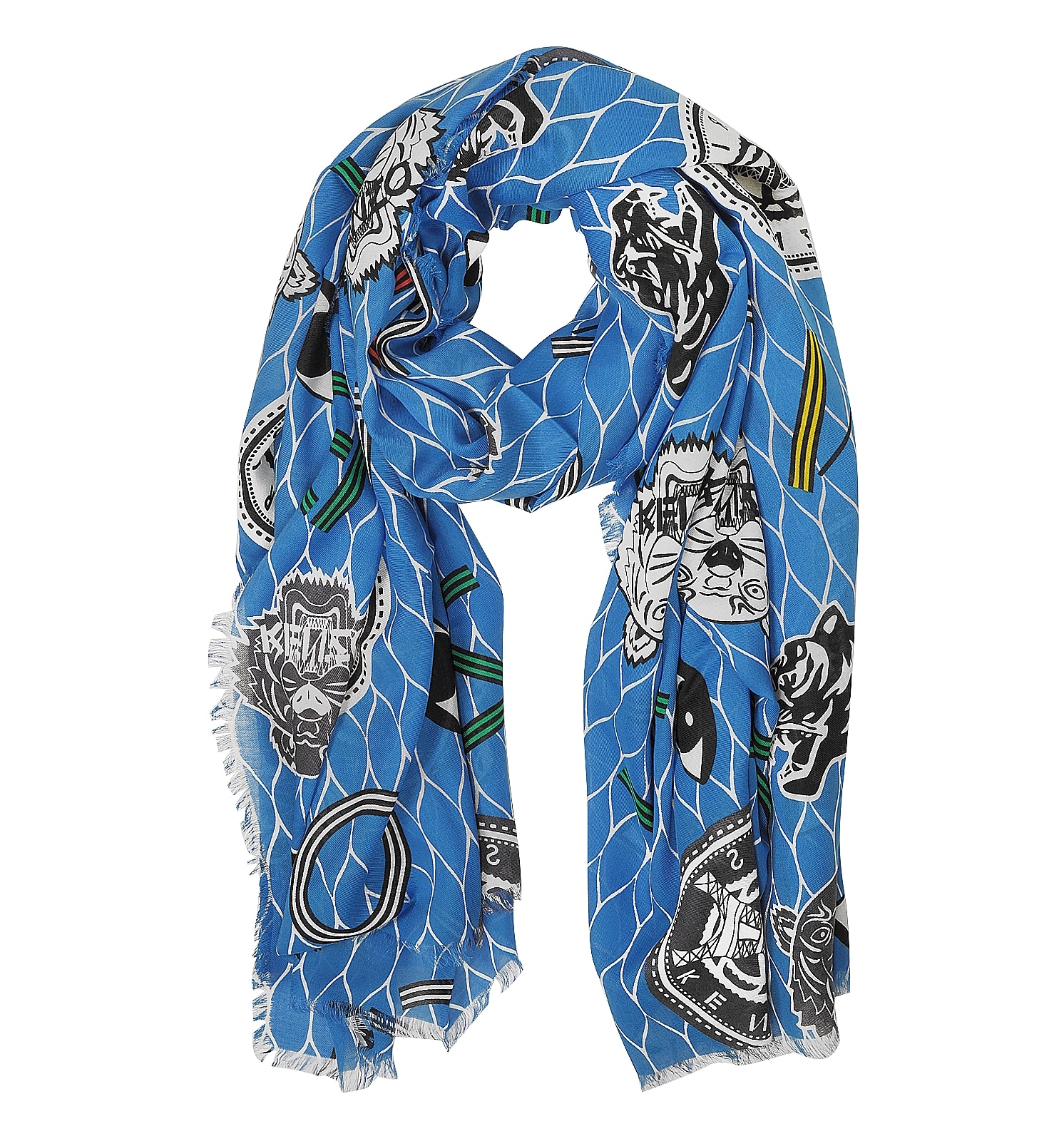 Kenzo Royal Blue Cotton Blend Icon Wrap