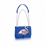 Louis Vuitton Blue Flamingo Sequin Embroidered Twist MM Bag