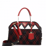 Prada Black/Red Tessuto Impunturato Satchel Bag