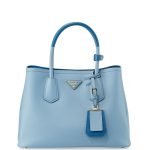 Prada Light Blue/Dark Blue Mini Double Tote Bag