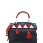 Prada Navy/Red/White Greca Medium Esplanade Bag