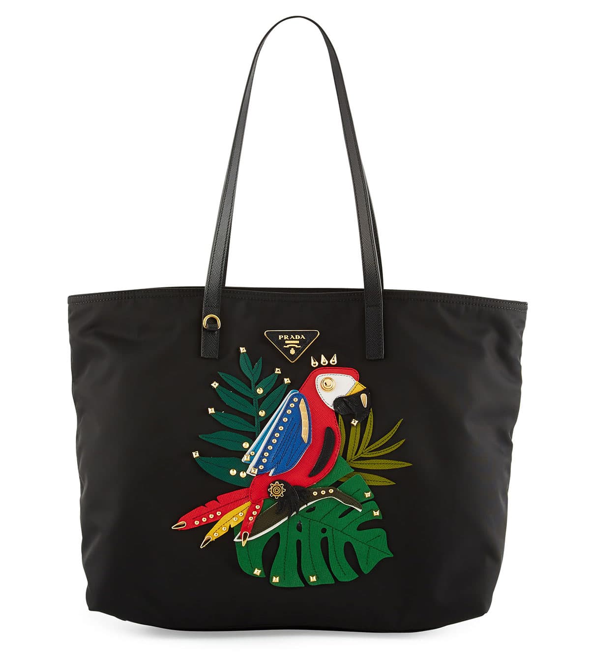Prada Tessuto Medium Parrot Shopping Tote Bag