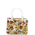 Prada White/Multicolor Garden Saffiano Double-Zip Small Galleria Bag