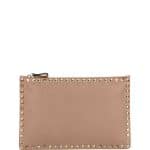 Valentino Beige Large Rockstud Clutch Bag