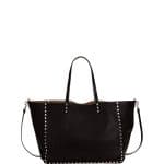 Valentino Black Double Rockstud Medium Reversible Tote Bag