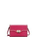 Valentino Dark Fuchsia Rockstud Small Flap Shoulder Bag