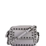 Valentino Gray Rockstud Small Flap Pocket Camera Crossbody Bag