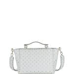 Valentino Pastel Gray Quilted Leather Rockstud Spike Medium Tote Bag