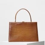 Celine Blonde Crocodile Medium Clasp Bag