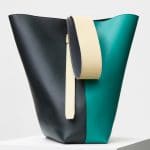 Celine Cactus/Marble Green Shiny Smooth Calfskin Small Twisted Cabas Bag