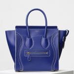 Celine Inky Blue Satin Calfskin Micro Debossed Luggage Bag