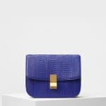 Celine Inky Blue Watersnake Medium Classic Box Bag