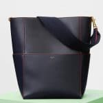 Celine Navy Blue Shiny Smooth Calfskin Sangle Shoulder Bag