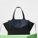 Celine Navy/Black Chevron Medium Tri-Fold Shoulder Bag