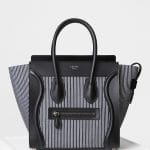 Celine Navy/White Striped Textile Micro Luggage Bag