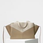 Celine Pale Beige/Beige Chevron Medium Tri-Fold Shoulder Bag
