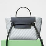 Celine Pale Grey/Black Quilted Calfskin Micro Belt Bag