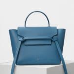 Celine Washed Blue Cactus Grained Calfskin Micro Belt Bag