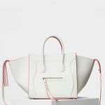 Celine White Baby Grained Calfskin Medium Luggage Phantom Bag