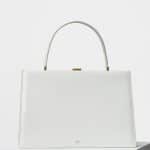 Celine White Sleek Calfskin Medium Clasp Bag