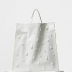Celine White Soft Lambskin with Drops Medium Tote Bag