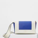 Celine White/Inky Blue Shiny Smooth Calfskin Medium Frame Shoulder Bag