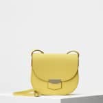 Celine Yellow Grained Calfskin Small Trotteur Shoulder Bag