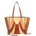 Chloe Beige Milo Medium Patchwork Tote Bag