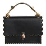 Fendi Black Scalloped Kan I Medium Bag