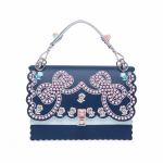 Fendi Dark Blue Studded Kan I Medium Bag