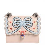 Fendi Light Pink Studded Bow Kan I Small Bag