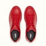 Fendi Red Leather Fendi Faces Sneakers