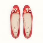 Fendi Red Studded Ballet Flats