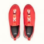 Fendi Red Studded Fabric Sneakers