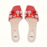 Fendi Red Studded Mule Sandals